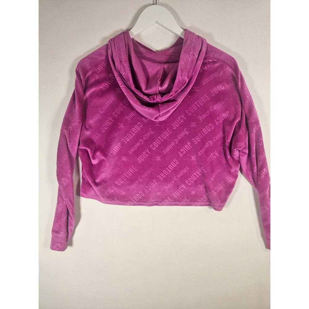 Juicy Couture Tracksuit Women M Purple Velour Y2K Logo Hoodie Jogger Set Lounge